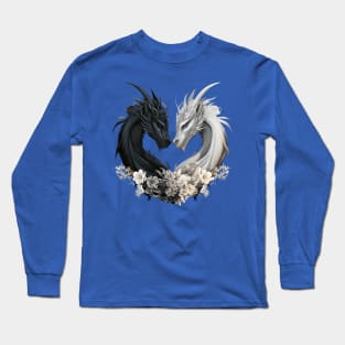 Dragons in Heart Shape Long Sleeve T-Shirt